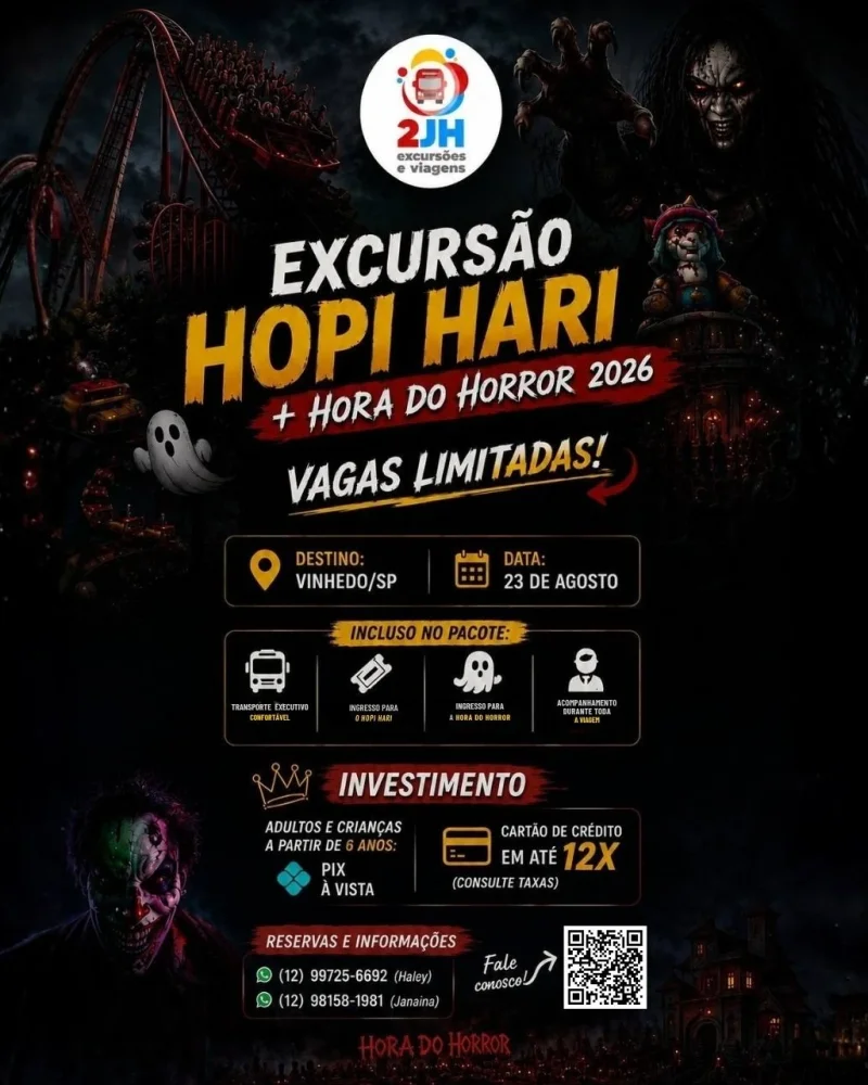 🎢👻 EXCURSÃO HOPI HARI + HORA DO HORROR 👻🎢